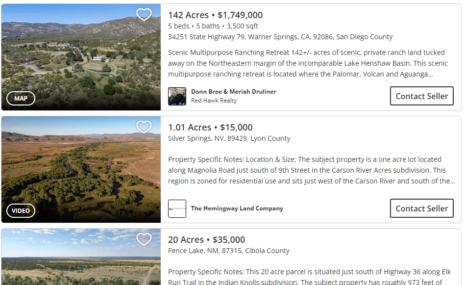 sell land listing